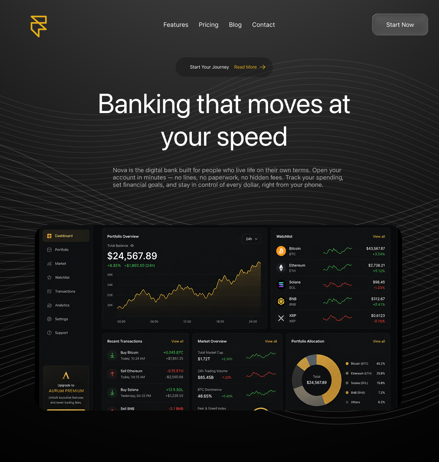 Premium Mobile Banking Landing Page 3d animation branding desing figma graphic design landing page logo modern motion graphics page project section ui ux
