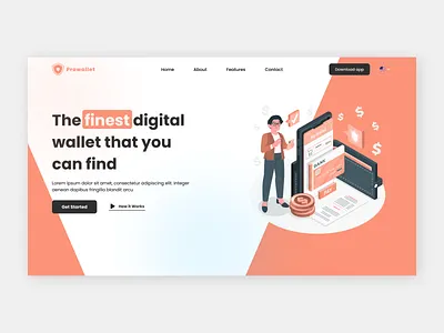 Website Design - Digital Wallet bank banking branding currency design digital finance financial graphic design illustration logo mobile app money ui uiux ux vector wallet web design website