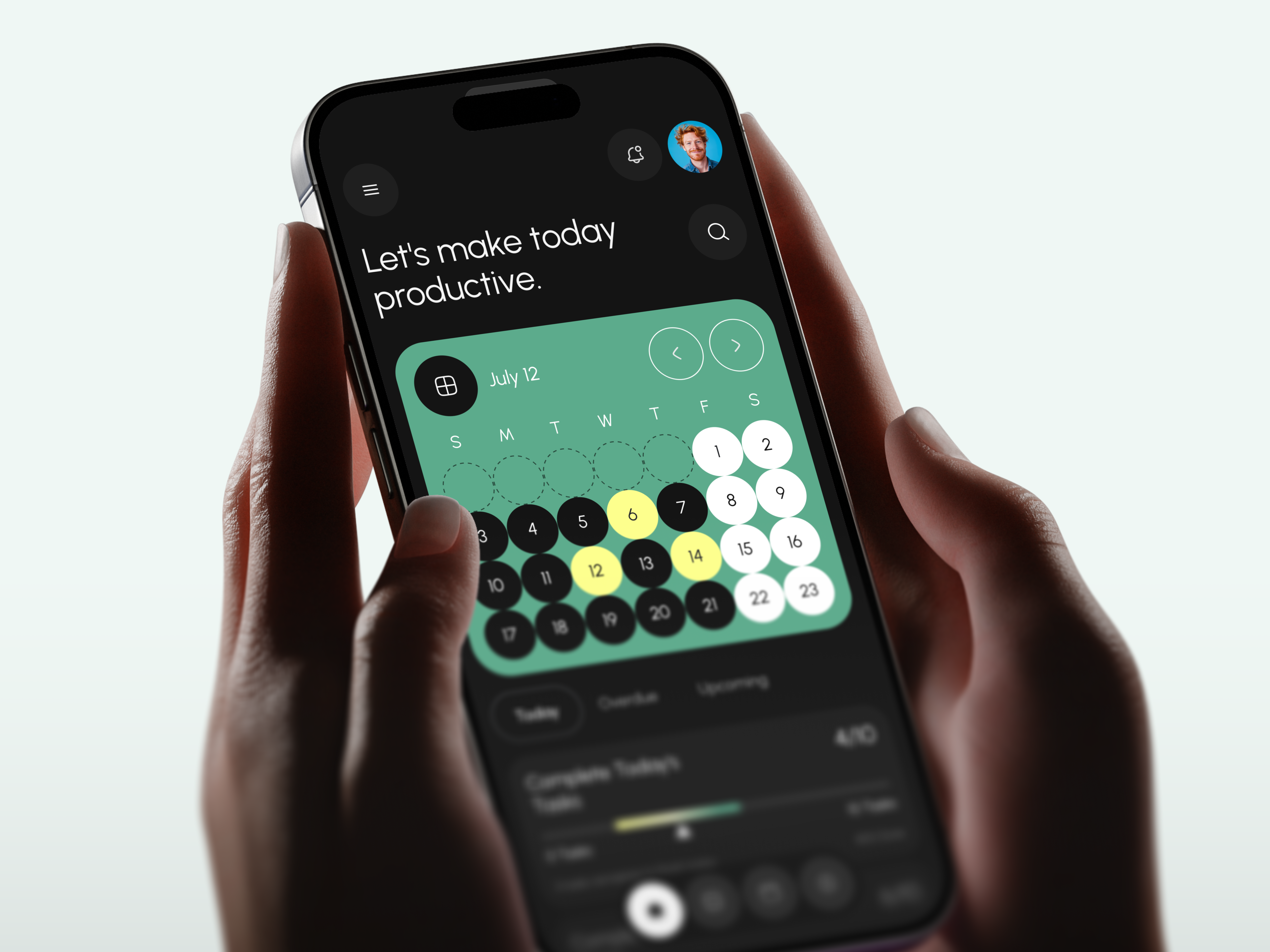 Daily Planner Mobile App calendarapp darkui dashboard iosdesign minimaldesign productdesign productivityapp taskmanagement timemanagement todolist uidesign uxdesign
