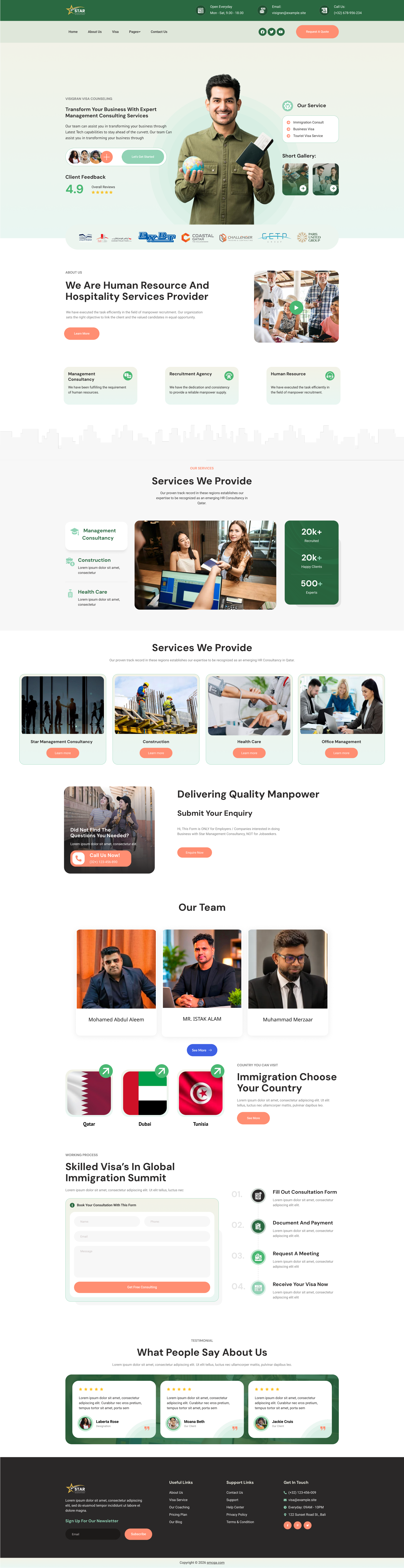 Visa Website landing Page visa
