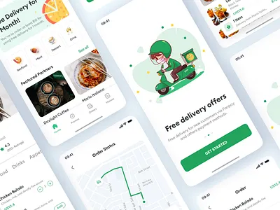 DeliDash App UI app design delivery delivery app delivery service dinner eating fast food food food delivery application food delivery service food design food order foodie lunch mobile ui ux