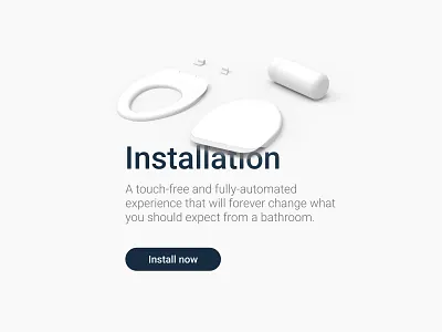 Installation guide 3d bathroom blue branding clean design exploded view flat lay health health brand health score health tech health tech website health tracking installation minimal graphics render simple web design