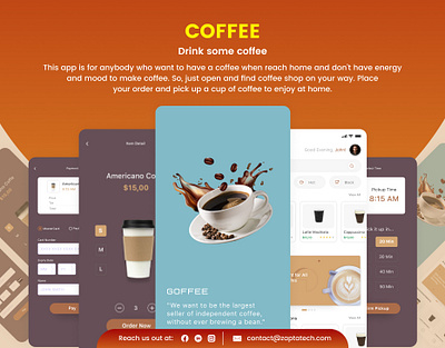 Coffee Mobile App UI UX Design app branding coffee design graphic design logo shop ui ux