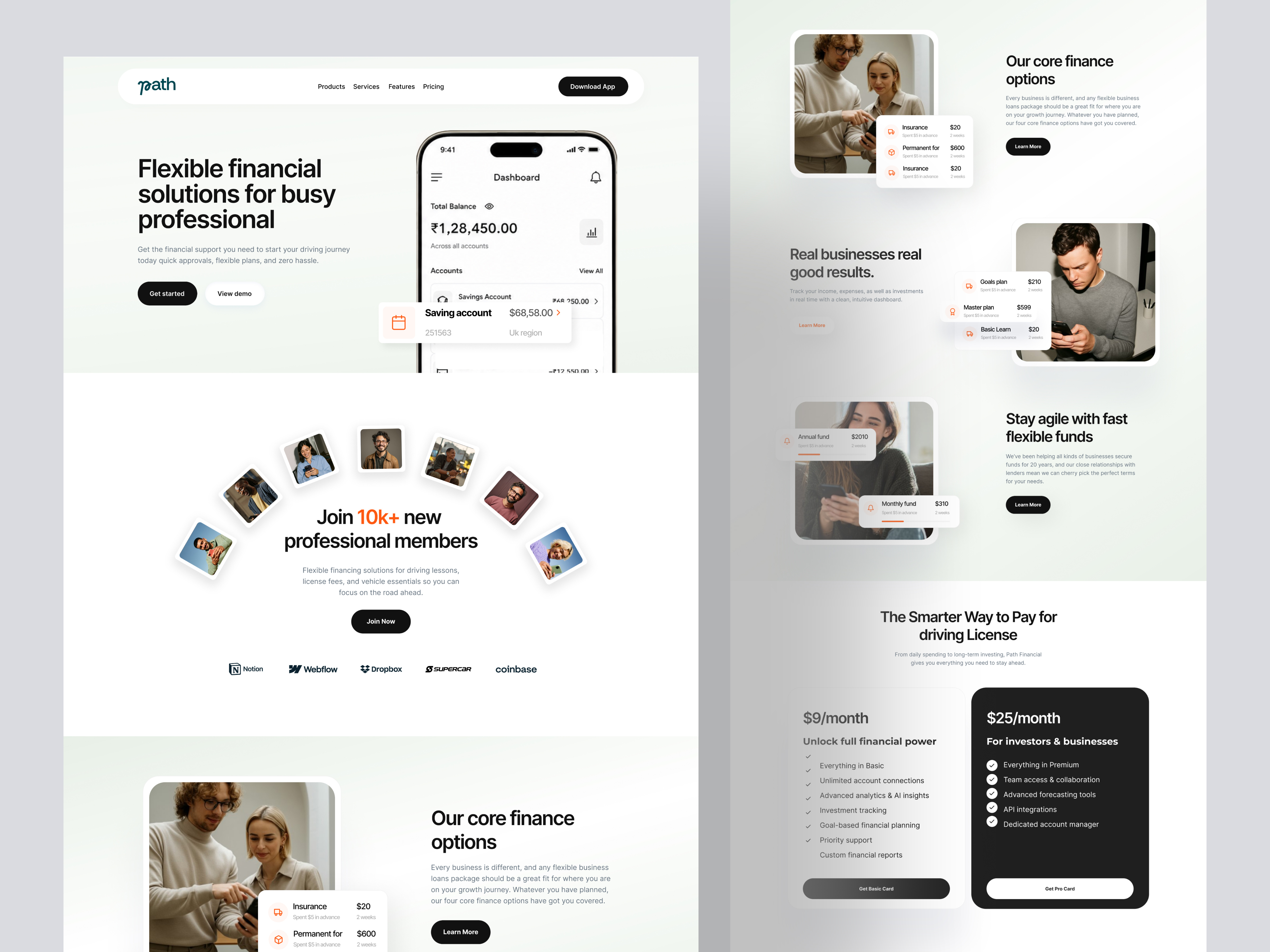 Path Payment landing page app banking banking app clean design finance fintech fintech app fintech dashboard fintech landing page fintech logo fintech website mobile mobile ui payment app payment dashboard payment method payment page payment screen ui uiux