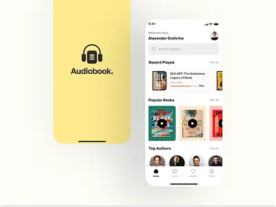 Audiobook App 3d animation branding graphic design logo motion graphics ui