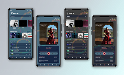 Muca / UI for Music Player app design music music player typography ui ux