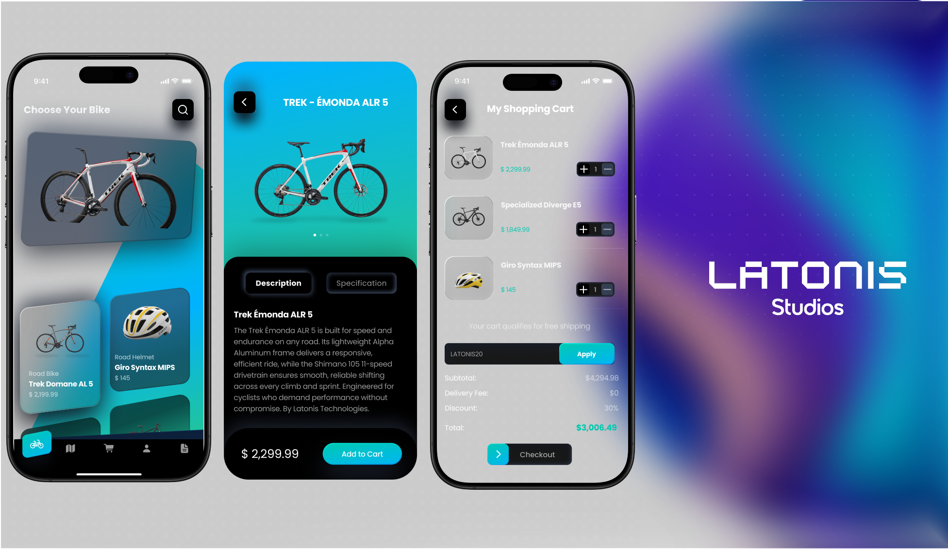 Trek Bikes - Latonis Studios Concept app design graphic design ui
