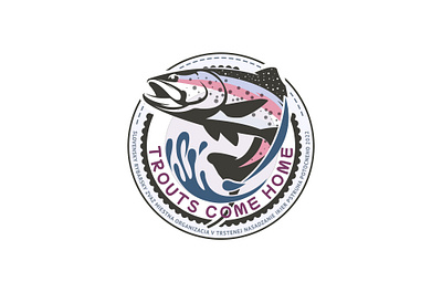 Scout Logo badge design fish logo nature rivers scout trouts vector