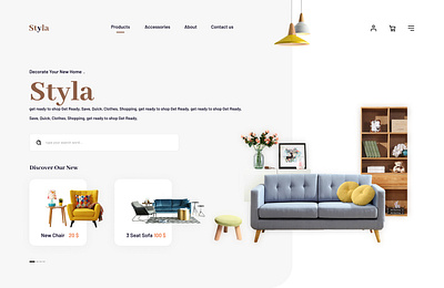 Styla - Decoration Site branding concept design featured graphic design header services ui user interface ux web