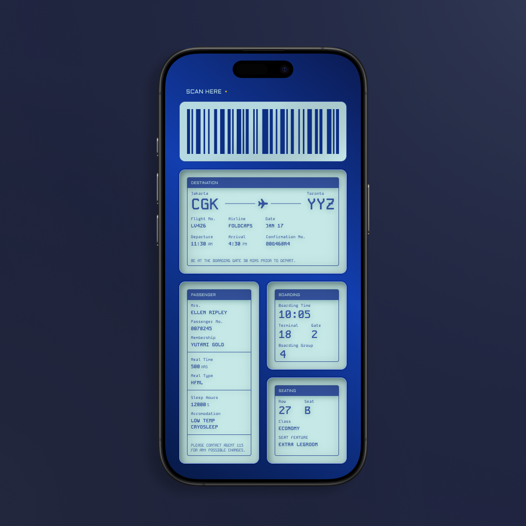 Digital Boarding Pass UI