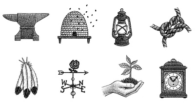 Set of Icons art artist artwork design drawing hand drawn icon icons illustration ink