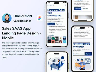 Sales SAAS App Landing Page Design - Mobile app design graphic design mobile app ui ux ux ui web design website design