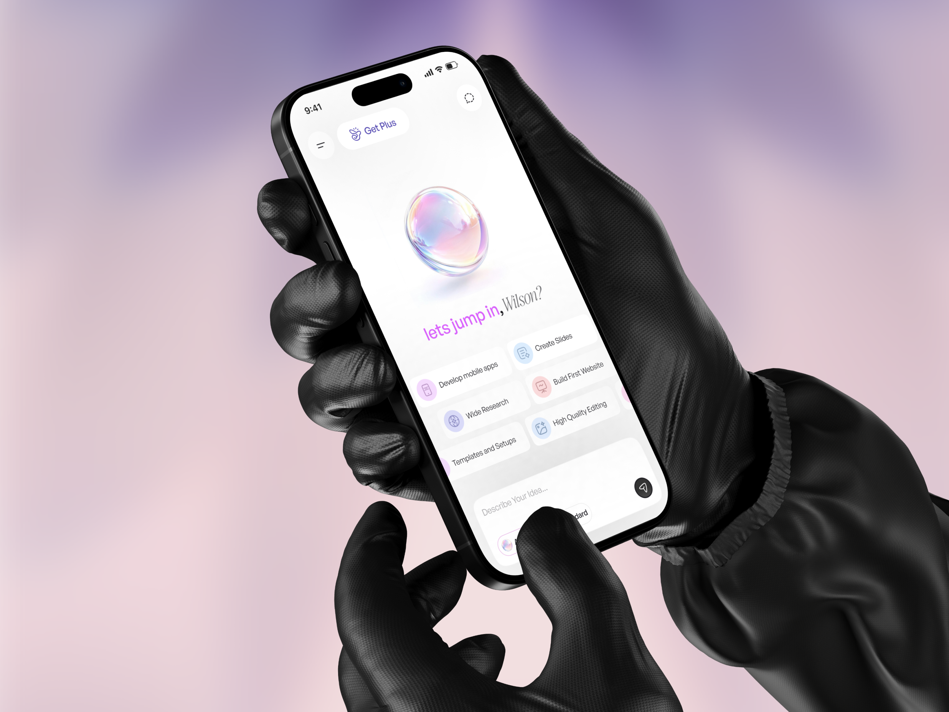 AI Agent Mobile App UI Design – Smart Productivity Assistant ai ai agent ai assistant ai workflow app interface mobile productivity saas startup ui ux web