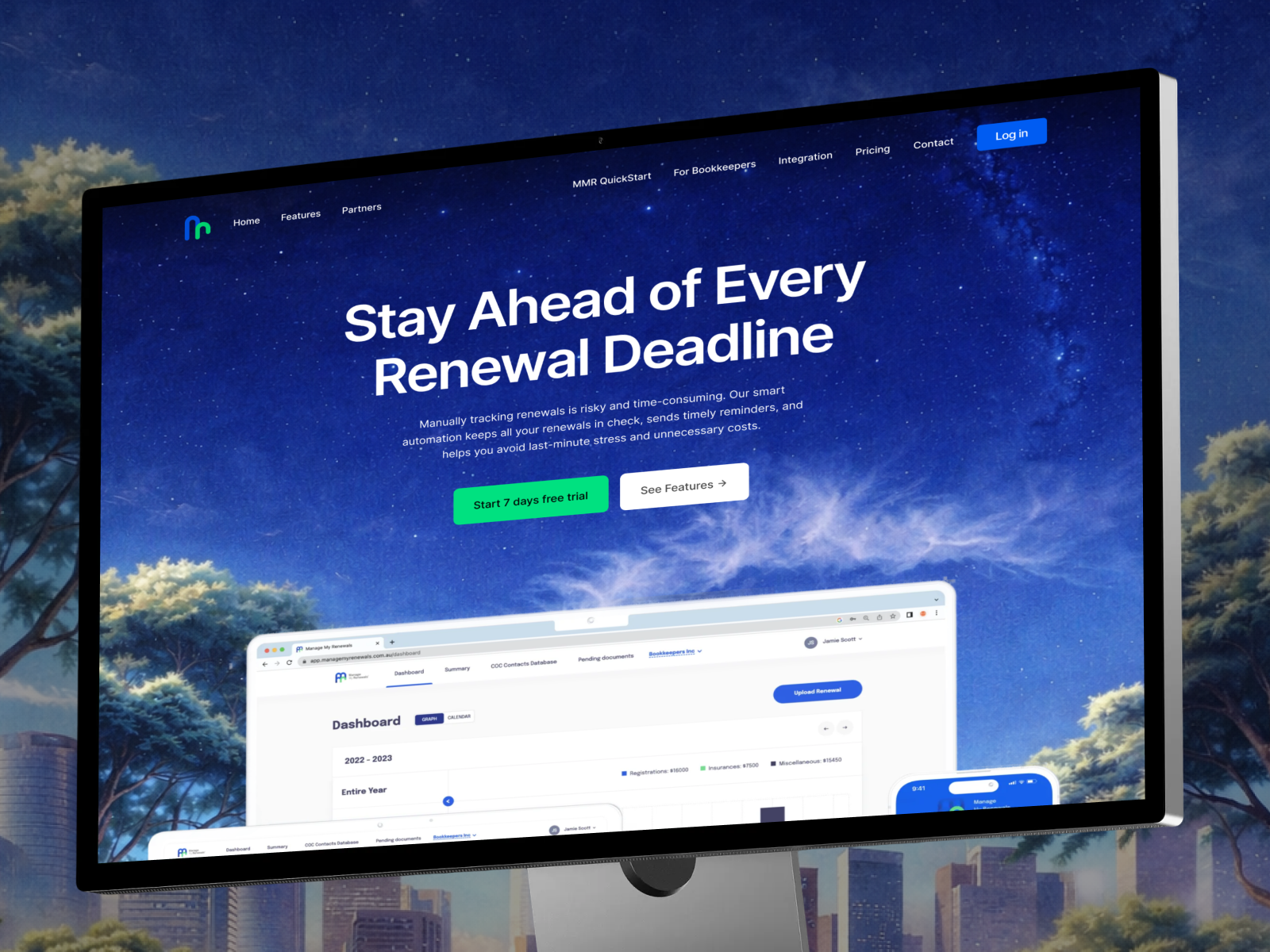 Example of Manage My Renewals: SaaS Landing Page Redesign