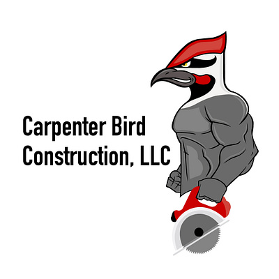 Carpenter Bird Construction Logo bird branding carpenter cartoon construction design graphic design illustration logo vector woodpecker