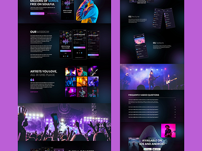 Bold Website Design for SOULFUL SOUNDS back end brandidentity branding design designinterface front end graphic design homepage javascript jquery landing landing page python ui uidesign ux uxdesign webdesign webdesigner wordpress