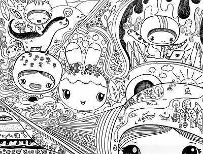 Day 022-365 Dinosaurs are Fun! 365project cute dinosaurs doodle illustration ink