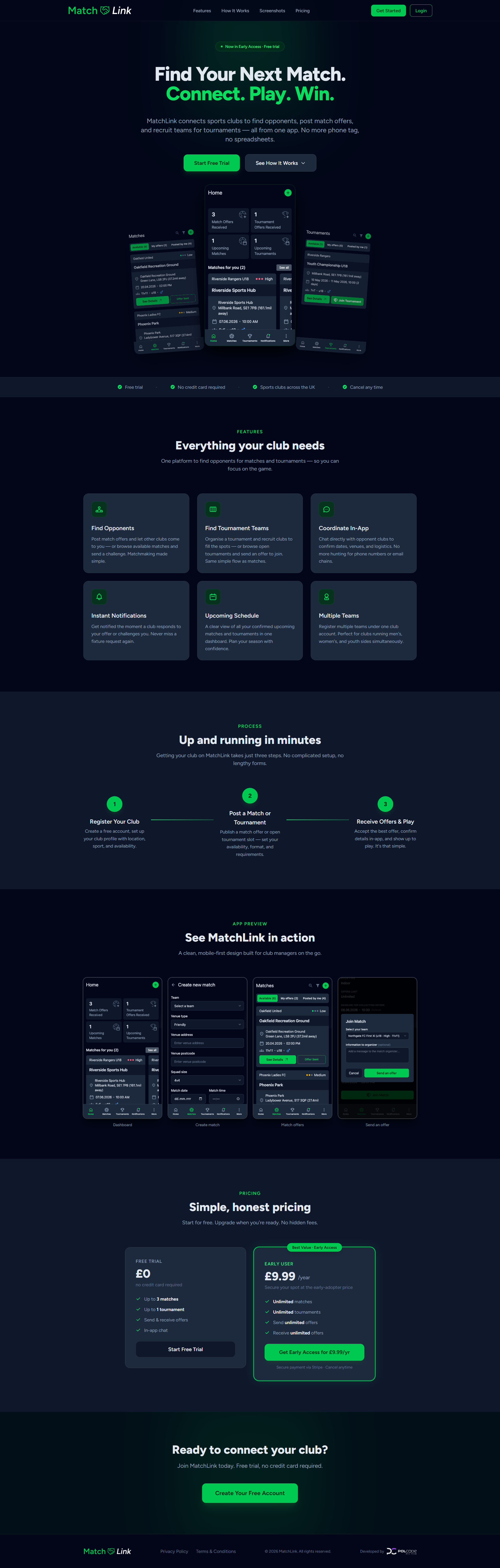 Designing MatchLink: A Mobile Platform for Sports Clubs graphic design mobile app ui