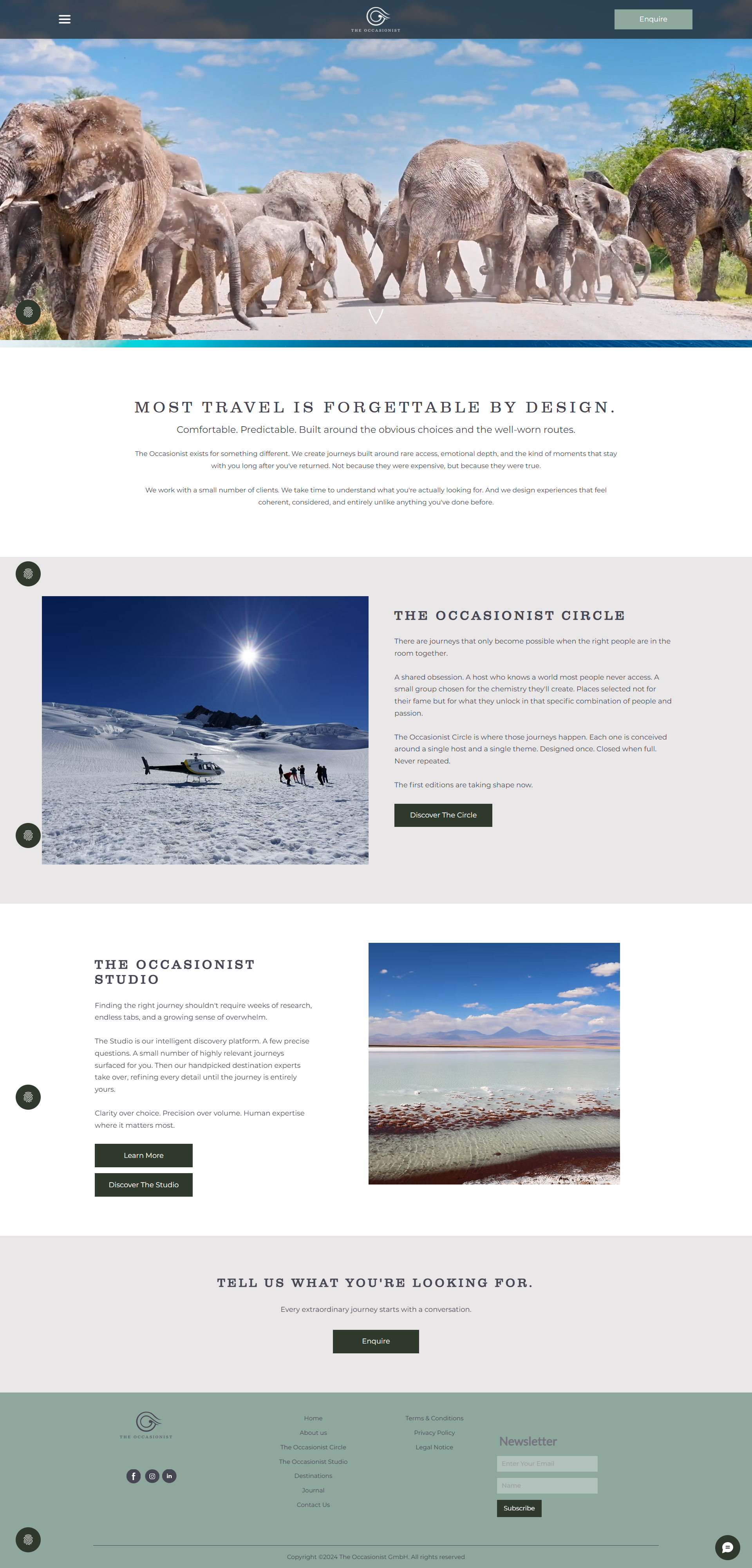 The Occasionist Studio — AI-Powered Luxury Travel Platform branding graphic design ui