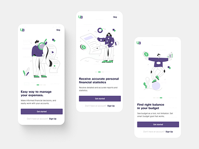 Budget app onboarding budget design finance illustration mobile app money app product design ui