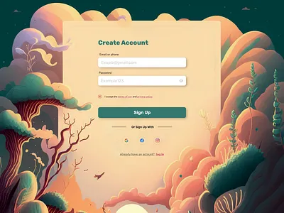 Sign up Page concept design dilyui figma illustration signup ui ux webdesign