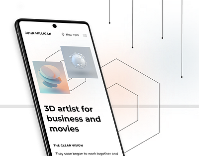 Web page for 3D artist 3d adobe photoshop design figma graphic design ui uiux web design wep page