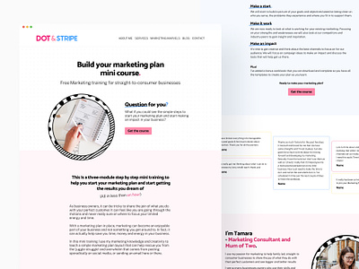 Mini course landing page. branding landing page marketing design online course typography ui ui design ux web design