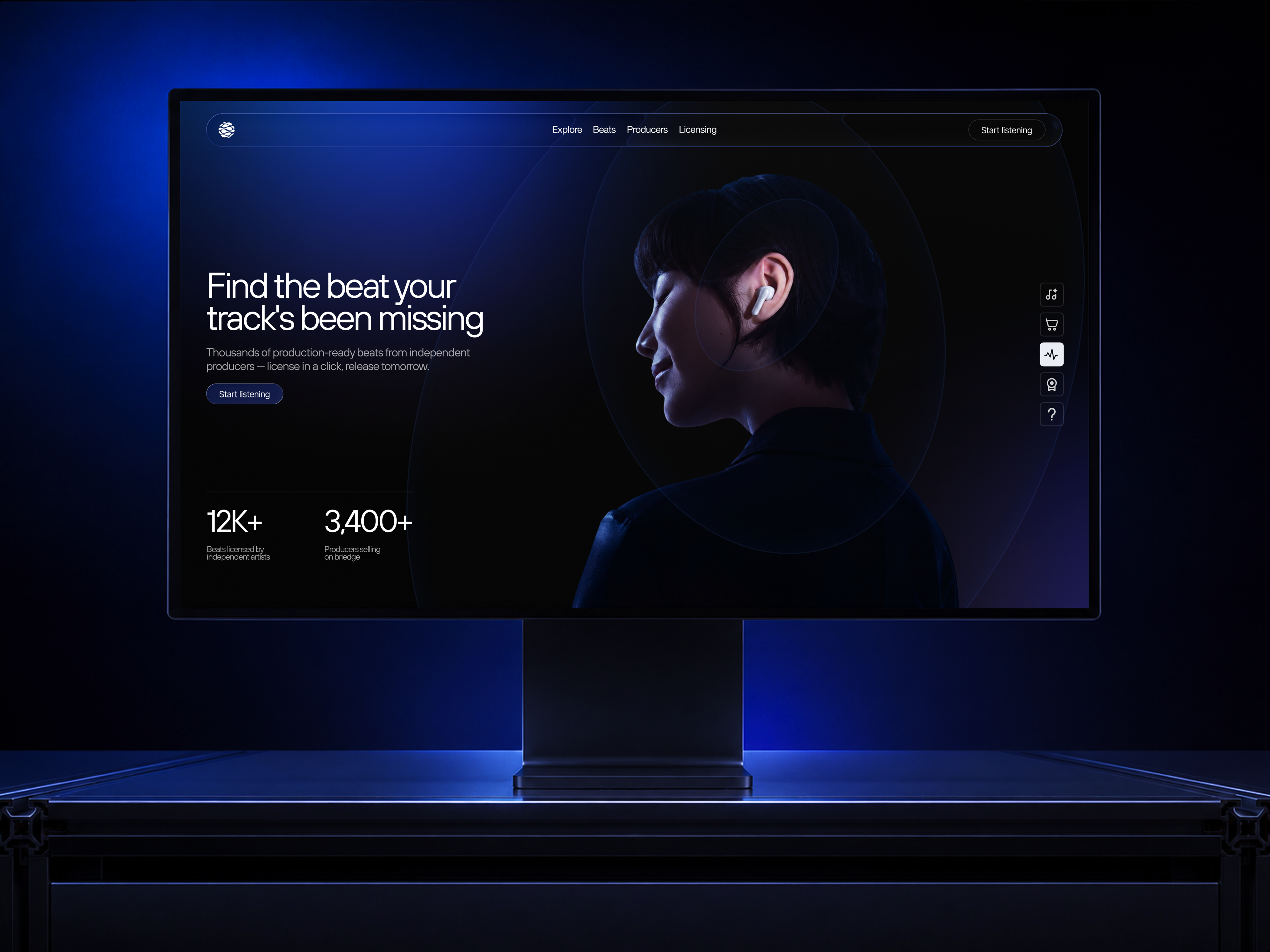 Beats Marketplace Hero / Music Licensing Platform audio ui audio ux ecommerce ui ecommerce ux landing page marketplace ui marketplace ux marketplace web design music app music landing page music ui music ux music website product design product ui product ux ui design ux design web design website