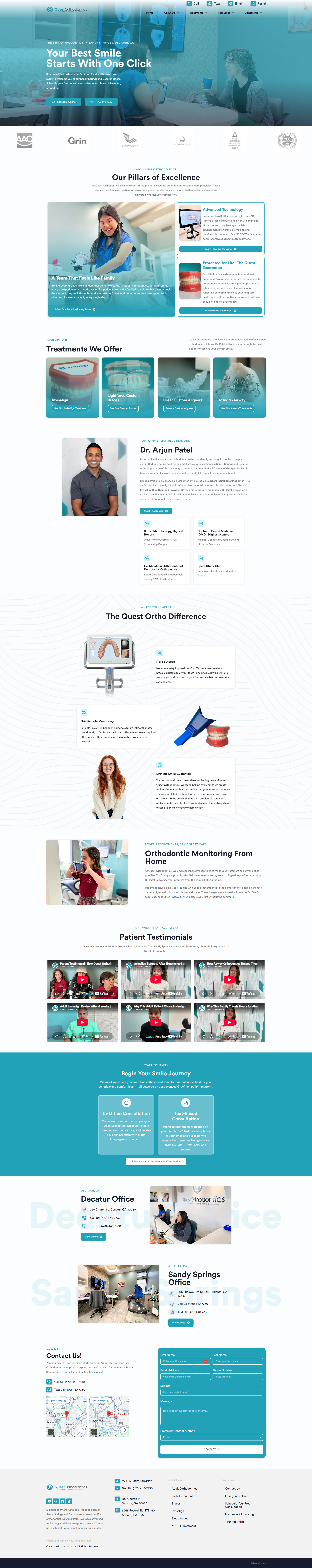 Quest Orthodontics | Orthodontist in Decatur, GA logo responsive design ui ux web design