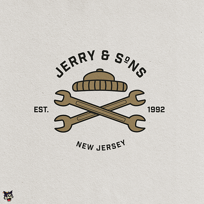 Jerry & Sons badge branding car design graphic design logo mechanic typography vector