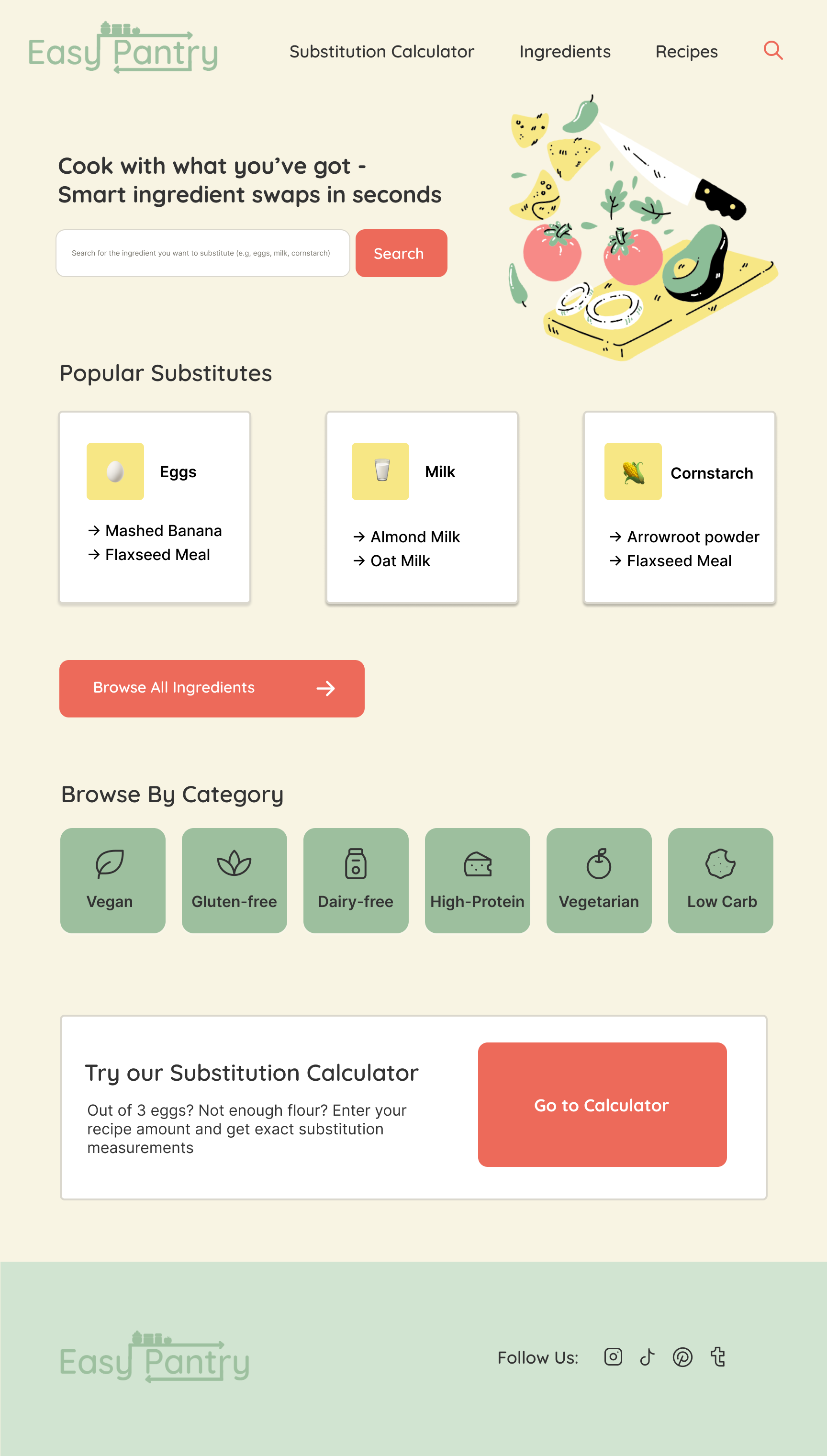 Logo, Branding & UX for Ingredient Substitution Website branding design graphic design illustration logo typography ui ux