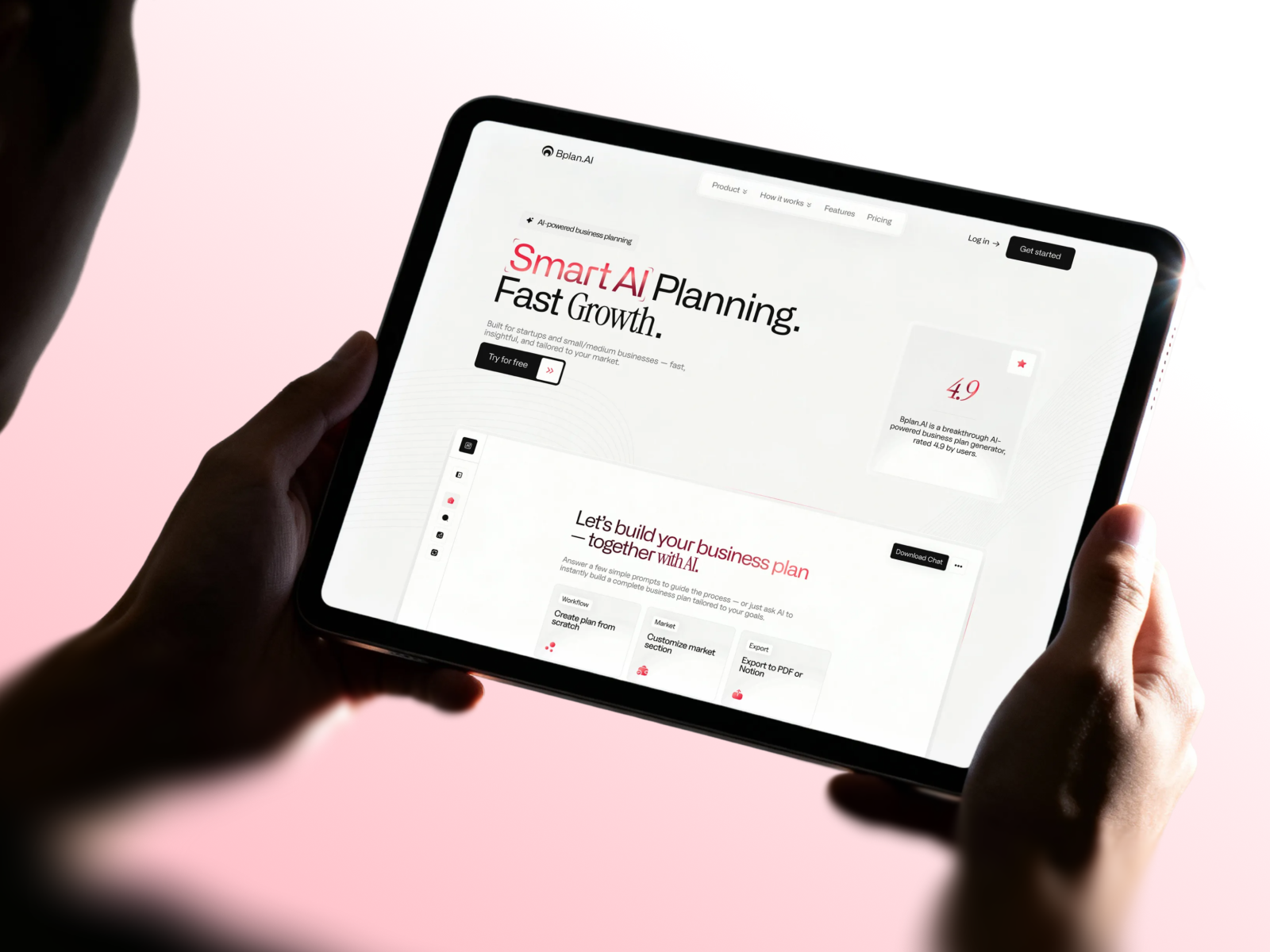 Website design for a Bplan.AI ai branding dashboard design figma landing page logo typography ui ux website
