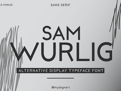 Sam Wurlig Sans Serif Font branding coverart coverbook coverdesign coverlogo design designer designfont displayfont flyer font graphic design instagram modernfont photographer post poster socialmedia typography