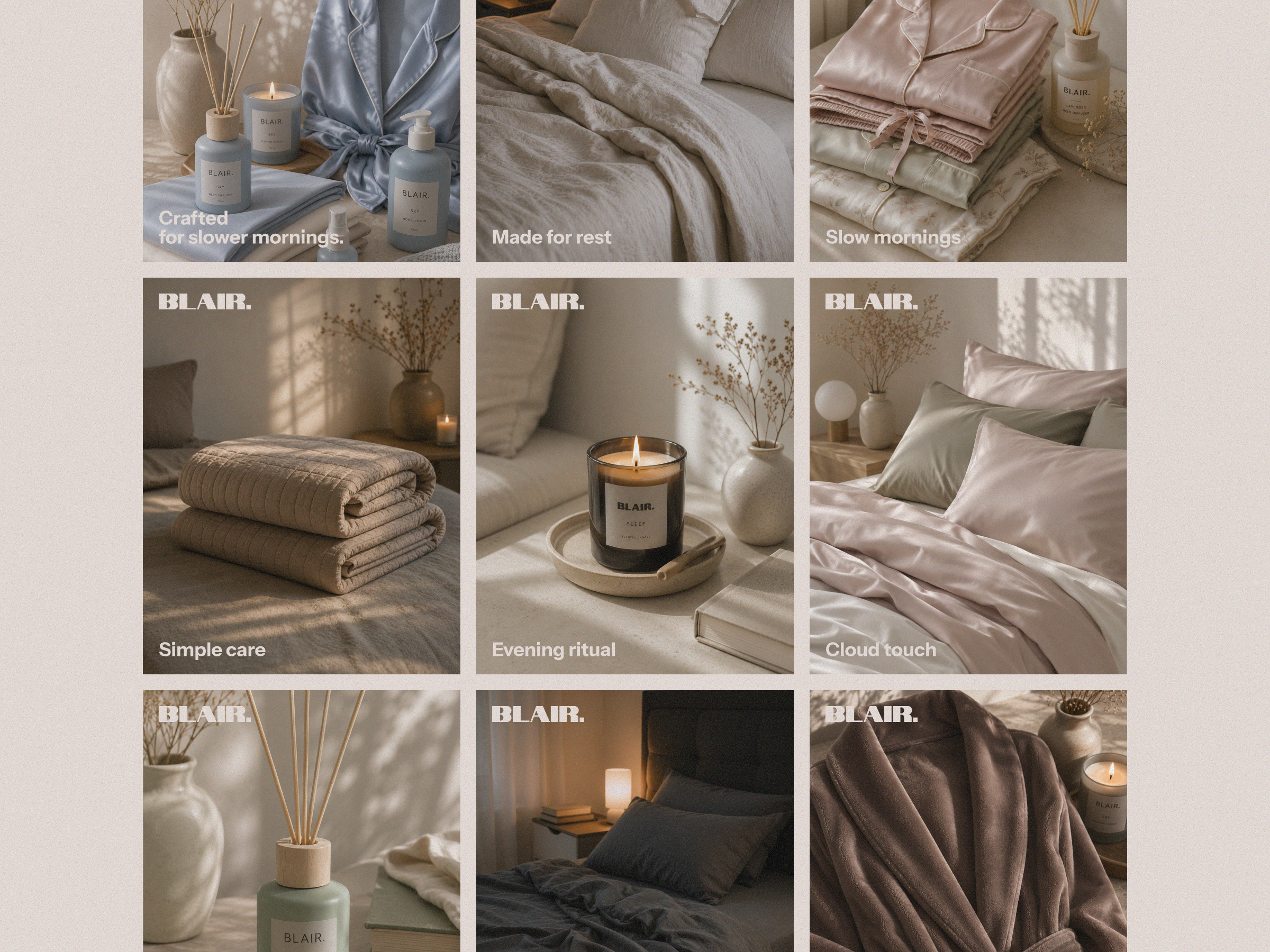 Blair – Home Lifestyle Brand Identity banner brand identity brandbook branding e commerce graphic design home lifestyle logo minimalism moodboard promo typography
