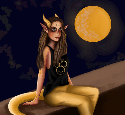 #character #my #work #illustration #girl #Libra #Dragon #yellow art branding character illustration