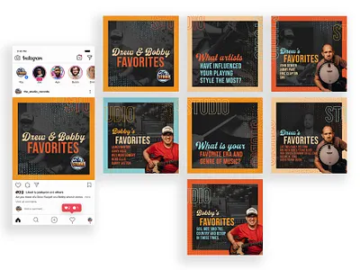The Studio Records - Drew & Bobby Favorites Carousel branding graphic design social media typography