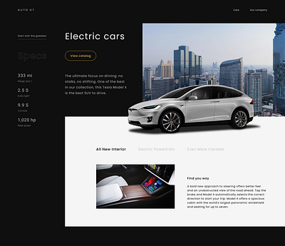 Web page for a company selling branded cars adobe photoshop car design electric cars figma graphic design landing page tesla ui web design web page