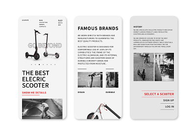 Web page for a company selling branded scooters adobe photoshop design figma graphic design landing page scooter ui web design web page xiaomi