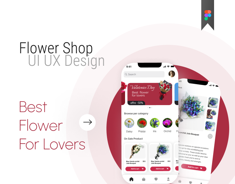 Flawrad - Flower shop app Design app design graphic design ui ux
