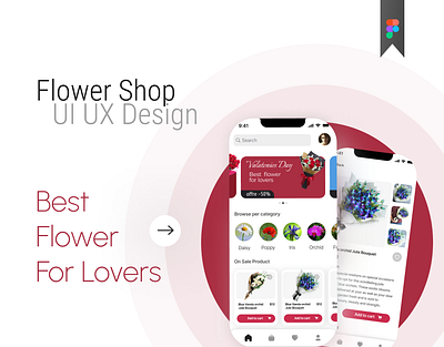 Flawrad - Flower shop app Design app design graphic design ui ux