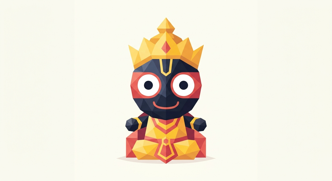 Jay Jagannath ( Low Poly Illustration ) culturalheritage design digitalart dribbble dribbblecommunity faithingeometry illustration jagannathpuri lowpolyart rathyatra traditionmeetsmodern vectorillustration