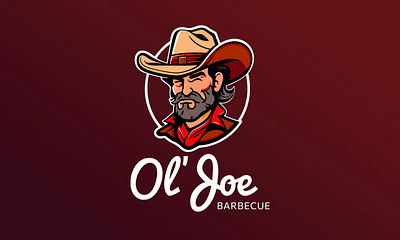 Ol' Joe BBQ branding character character design cowboy design graphic design icon illustration logo logo design macho mascot mascot design men restaurant vector wild west