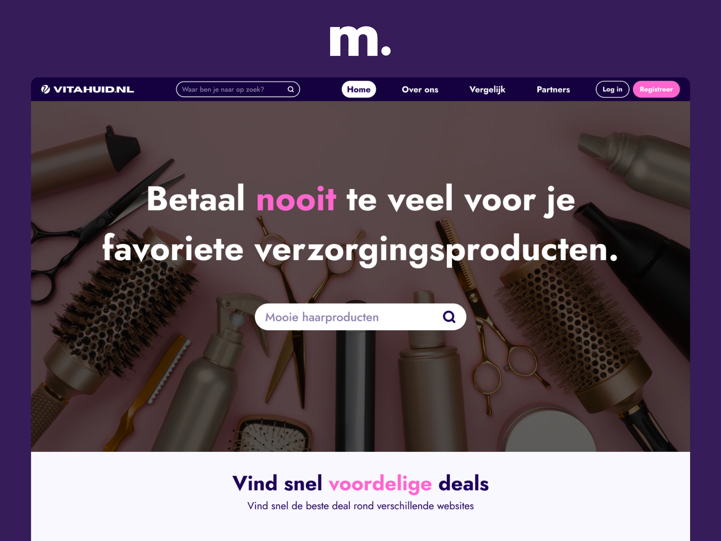 Vitahuid UI/UX design beauty branding clean ui cosmetics dark ui deal aggregator e commerce figma graphic design identity landing page logo design modern web portfolio purple skincare ui ux web app web design