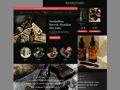 Maaz Grooming - E-commerce Web Design beautiful branding business clean company dark design ecommerce landingpage medic professional red serum shop shopify skincare typography ui ux website