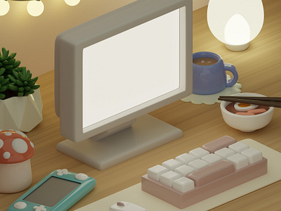 Cosy Desk [Blender] 3d beginner blender design render