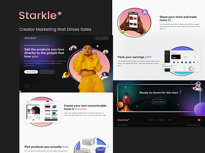 Starkle Landing Page UI Design branding design graphic design logo typography ui ux web