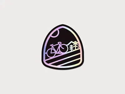 Cycle On Sticker-Midnight Edition bikes cycle cycling holographic illustration line design lines sticker stickers