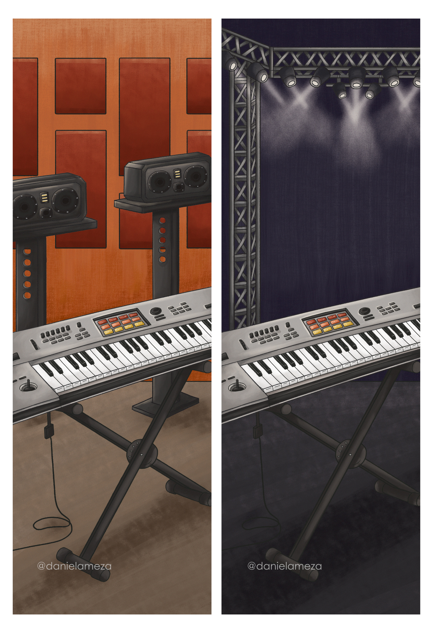 Keyboard Bookmark 2d bookmark bookworm concert design digital drawing digital illustration drawing graphic design illustration keyboard metal music music lovers rock studio