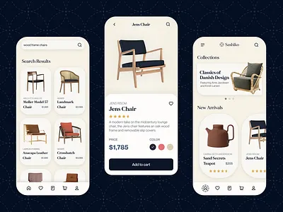 Sashiko — Home Decor E-commerce App branding design e commerce ecommerce mobile mobile design ui uiux visual design