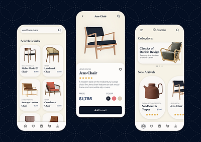 Sashiko — Home Decor E-commerce App branding design e commerce ecommerce mobile mobile design ui uiux visual design